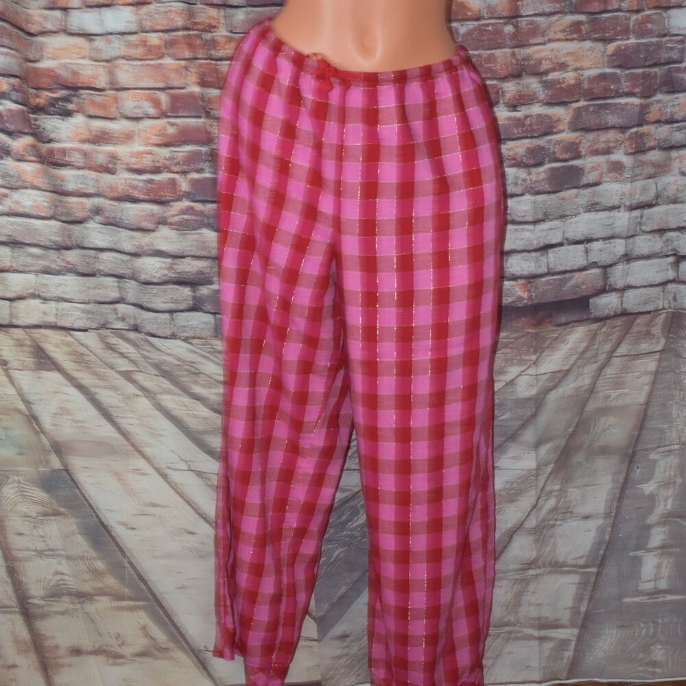 Victorias Secret XL Pajama Set Sleep Cotton Flannel Long Sleeve Plaid - Picture 9 of 12